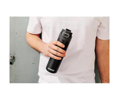 3-osainen termospullo, musta teräs - Termospullon kansi