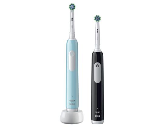 Braun Oral-B Pro Seeria 1, 2 tk, sininen/must - Elektriliste hambaharjade komplekt