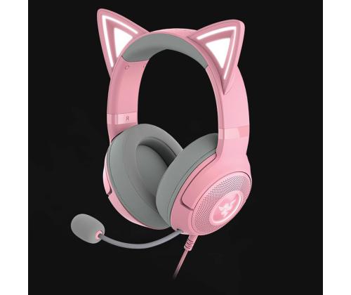 Razer Kraken Kitty V2, vaaleanpunainen - Langalliset kuulokkeet