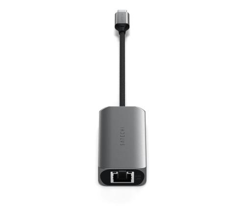 Satechi 4-in-1 USB-C-keskitin, LAN, harmaa - USB-keskitin