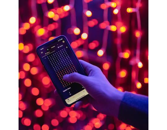 Twinkly Curtain, Jouluverho, 210 LED, IP44, musta - Älykkäät jouluvalot