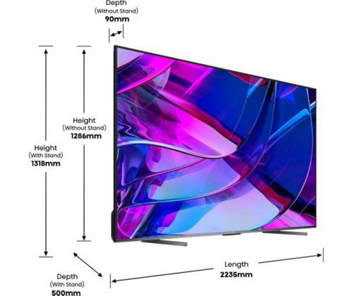 Hisense U7KQ, 100'', Ultra HD, Mini LED, musta - TV-sarja