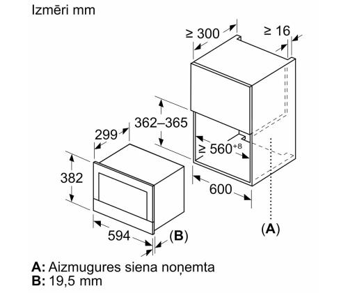 Bosch, sarja 8, musta - Integroitu mikroaaltouuni