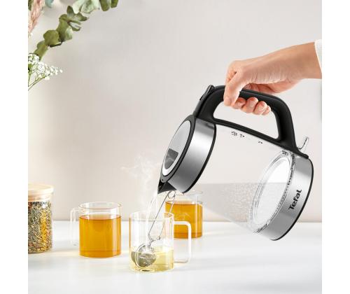 Tefal, 1,7 L, musta - Lasinen vedenkeitin