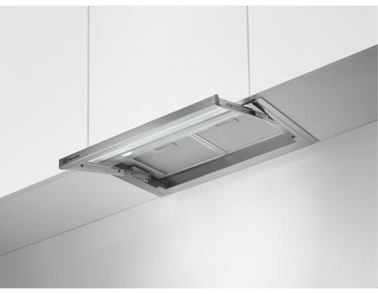Electrolux, 600 m³/h, leveys 56 cm, ruostumaton teräs - Integroitu liesituuletin