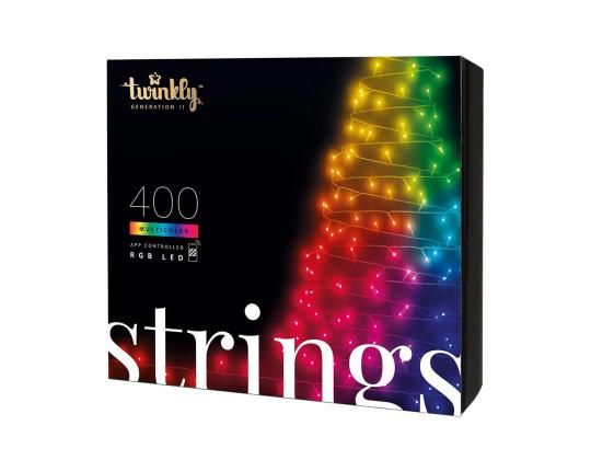 Twinkly Strings, 400 LED, IP44, 32 m, musta - Älykkäät jouluvalot