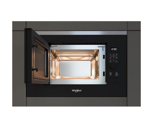 Whirlpool, 20 L, 800 W, musta/ruostumaton teräs - Integroitu mikroaaltouuni, jossa on grilliritilä