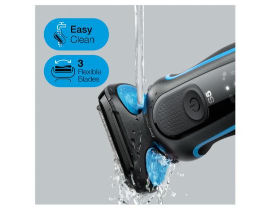 Braun Series 5 AutoSense Wet & Dry, musta/sininen - Parranajokone