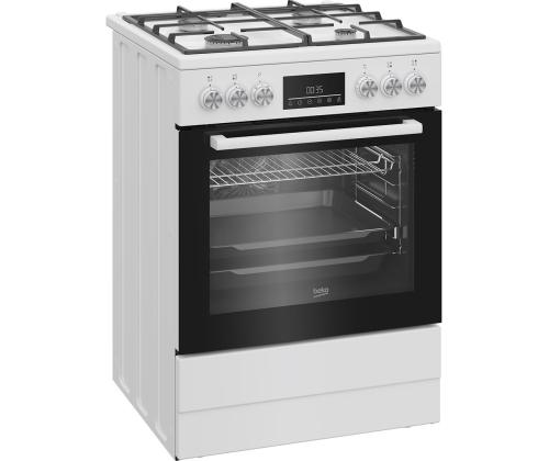 Beko, 72 L, leveys 60 cm, valkoinen - Kaasukeittotaso ja sähköuuni