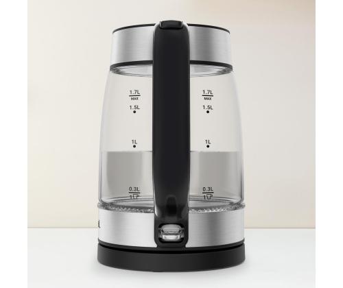 Tefal, 1,7 L, musta - Lasinen vedenkeitin