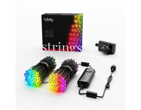 Twinkly Strings, 400 LED, IP44, 32 m, musta - Älykkäät jouluvalot