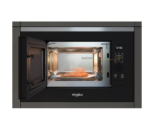 Whirlpool, 20 L, 800 W, musta/ruostumaton teräs - Integroitu mikroaaltouuni, jossa on grilliritilä