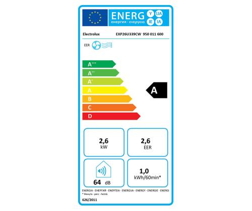 Electrolux, 2600 W, valkoinen - Kannettava ilmastointilaite