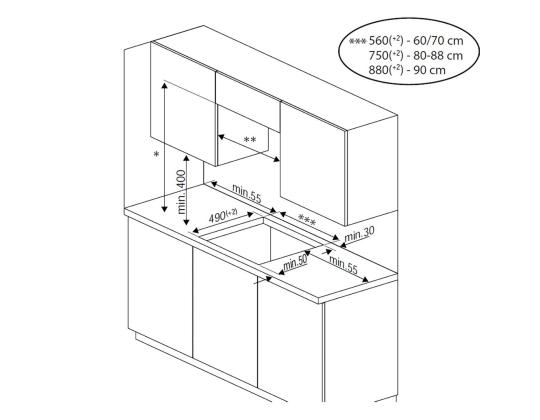 Beko, leveys 59 cm, musta - Integroitu induktioliesi