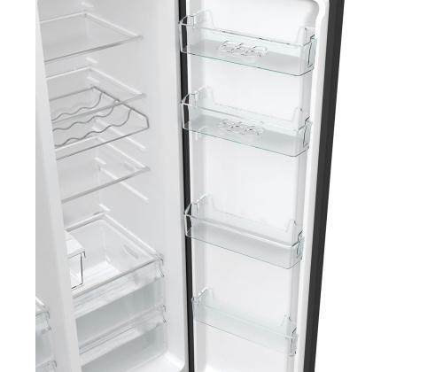 Hisense, NoFrost, 566 L, korkeus 179 cm, mustaa terästä - SBS-jääkaapit