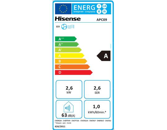 Hisense, 2600 W, valkoinen - Portatiivne Õhukonditsioneer