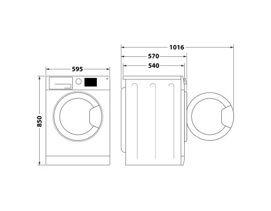 Whirlpool, 9 kg / 6 kg, syvyys 54 cm, 1400 rpm - Pesukone kuivausrummulla