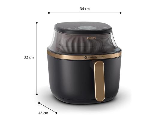 Philips 3000 Series, 7,2 L, 2000 W, musta - Kuumailmapannu - kuumailmapannu