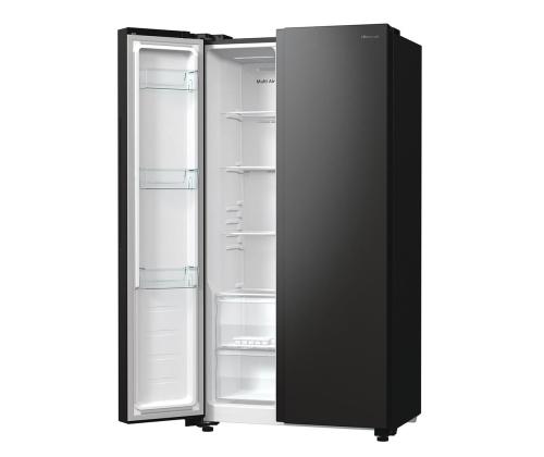 Hisense, No Frost, 550 L, korkeus 179 cm, musta - SBS-jääkaappi