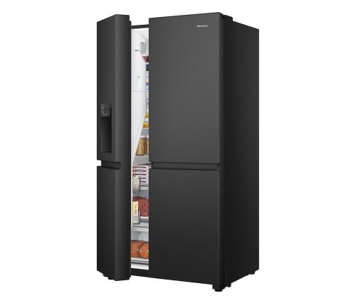 Hisense, No Frost, Veden- ja jäänvalmistuslaite, 632 L, 179 cm, musta - SBS-Külmik