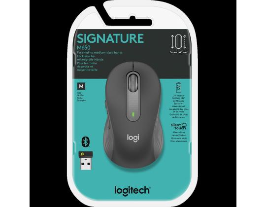 Logitech Signature M650, hiljainen, musta - Langaton optinen hiiri
