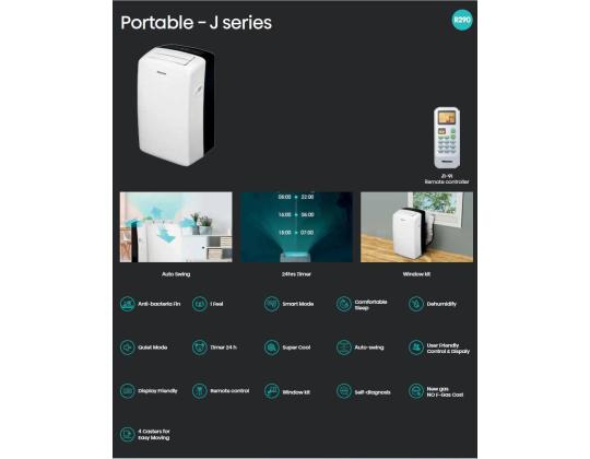 Hisense, 2600 W, valkoinen - Portatiivne Õhukonditsioneer