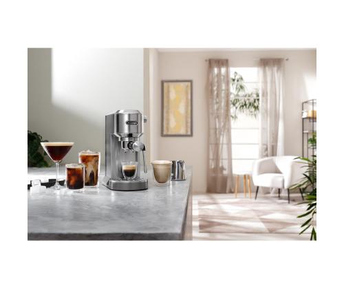 DeLonghi Dedica Duo, hopea - Käsikäyttöinen espressokone