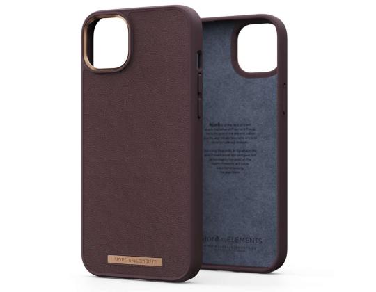 Njord byElements Genuine Leather, iPhone 14 Plus, tummanruskea - Nahkakotelo