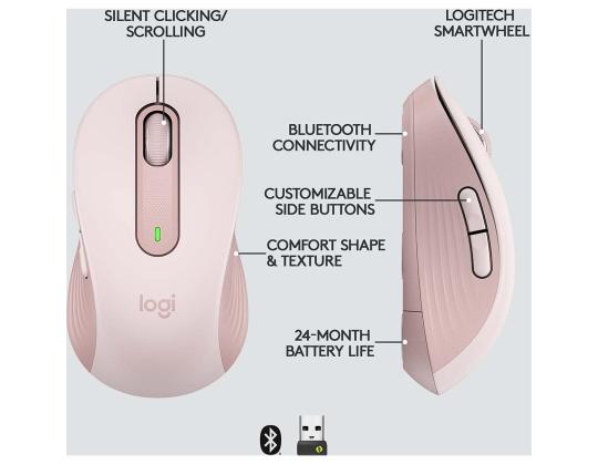 Langaton hiiri LOGITECH Signature M650 L, vaaleanpunainen
