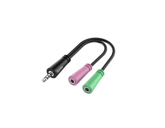 HAMA Audio Adapter, 4-nastainen, 3,5 mm pistoke - 2x 3,5 mm liitäntä - Kaapeli