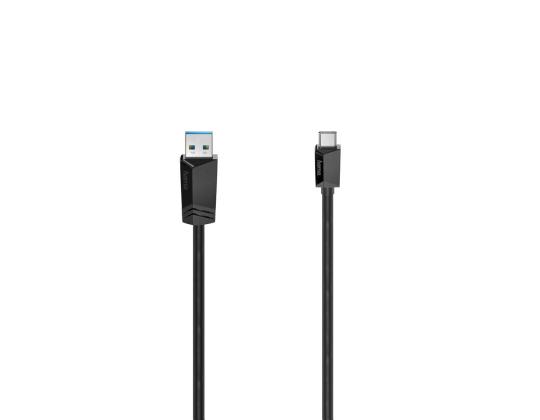 HAMA Essential Line, USB-A 3.2 - USB-C, 3A, 1,5 m, musta - kaapeli