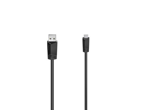 HAMA Essential Line, USB-A - USB mini, 0,75 m, musta - Kaapeli