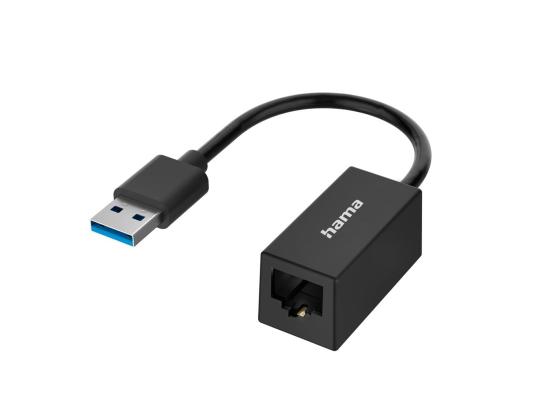 HAMA Verkkosovitin, USB-A -> LAN, musta - Sovitin