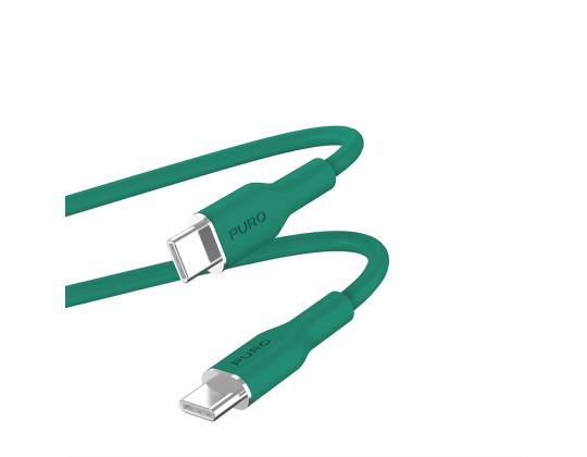 Puro Soft, USB-C / USB-C, 1,5 m, tummanvihreä - Kaapeli