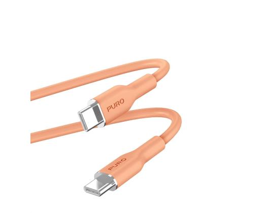 Puro Soft, USB-C / USB-C, 1,5 m, oranssi - Kaapeli