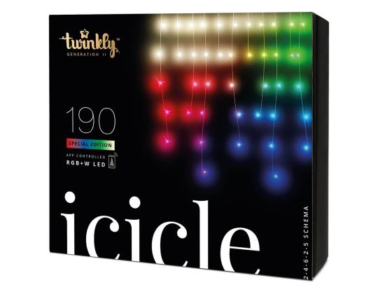 Twinkly Icicle Special Edition 190 RGB+W LEDiä (Gen II), IP44, 8,5 m, läpinäkyvä - Älykkäät jouluvalot