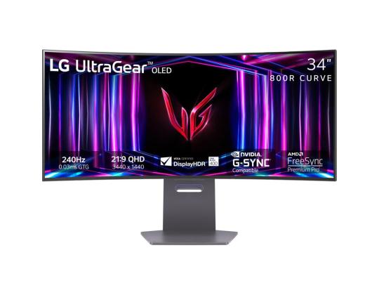 LG UltraGear OLED, 34´´, WQHD, OLED, 240 Hz, nõgus, must - Näyttö