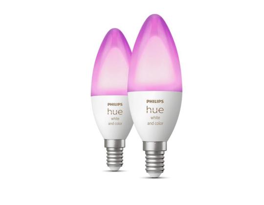 Philips Hue White and Color, E14, 2 kpl, värillinen - Älykäs valo