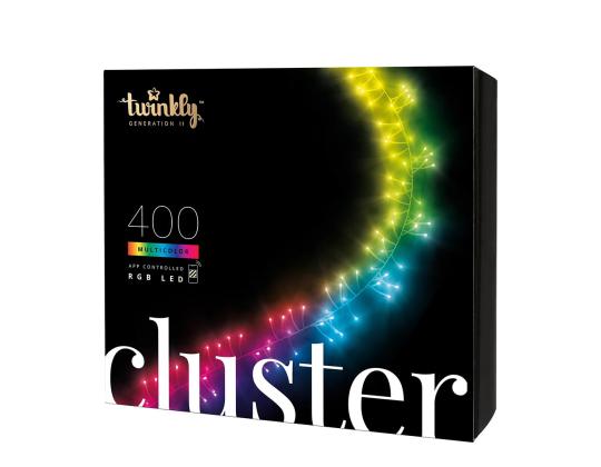 Twinkly Cluster, Christmas Cluster, 400 LED, IP44, 6 m, musta - Älykkäät jouluvalot