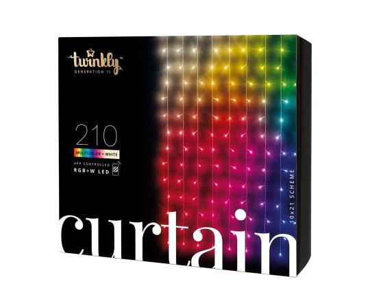 Twinkly Curtain, Jouluverho, 210 LED, IP44, musta - Älykkäät jouluvalot