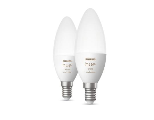 Philips Hue White and Color, E14, 2 kpl, värillinen - Älykäs valo