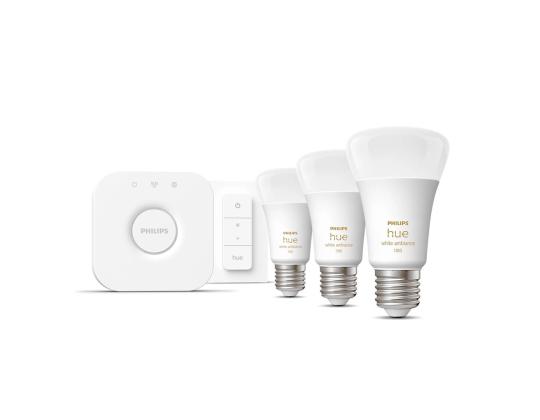 Philips Hue White Ambiance E27, 3 kpl, himmennyskytkin - Älykäs valon aloitussarja