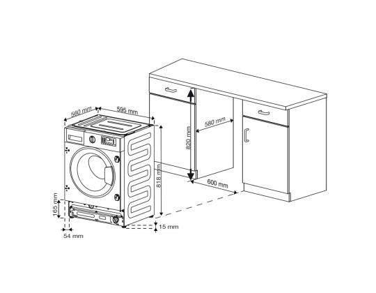 Beko, 8 kg / 5 kg, syvyys 55 cm, 1400 rpm - Integroitu pesukone kuivausrummulla