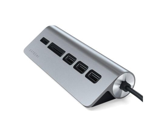 USB-C-jakaja + muistikortinlukija Satechi