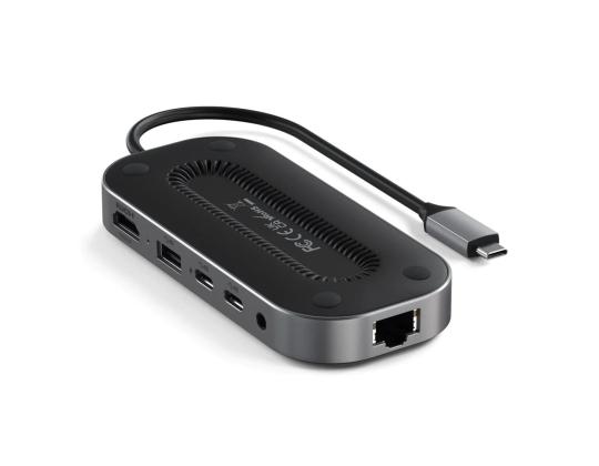 SATECH USB-4 Multiport + 2.5G Ethernet, tummanharmaa - USB-jakaja