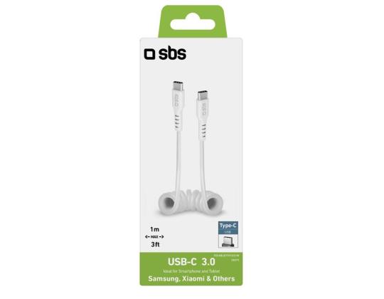 SBS-latauskaapeli, USB-C - USB-C, valkoinen - Kaabel