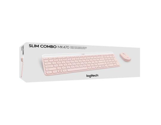 Logitech Slim Combo MK470, US, pinkki - Langaton näppäimistö + hiiri