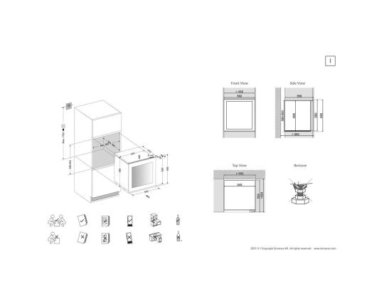 Dunavox, 25 pudelit, korkeus 60 cm, must - Integreeritav veinikülmik