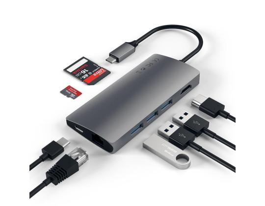 USB-C Splitter Multi-Port 4K Gigabit Ethernet Satech