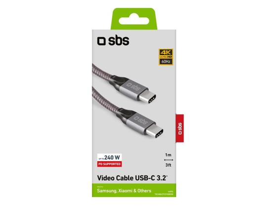 SBS USB-C - USB-C, 240 W, 1 m, aula - Kaabel